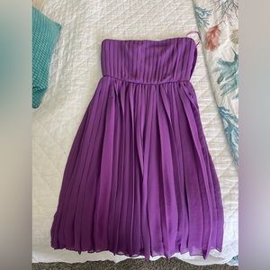 Purple strapless dress